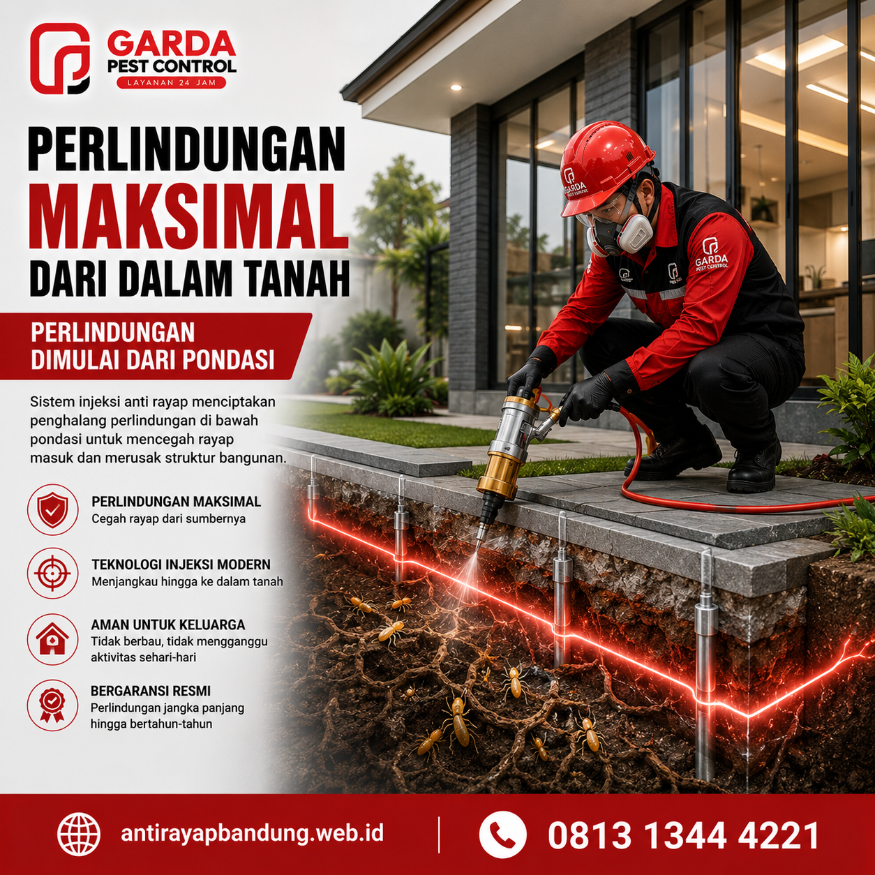 Biaya Anti Rayap per Meter Bandung Terupdate dan Rincian Layanannya
